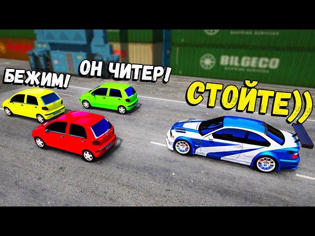 КОШКИ МЫШКИ ПРОТИВ ЧИТЕРА НА BMW М3 GTR ИЗ NFS MOST WANTED в GTA 5 ONLINE! ДОГОНЯЛКИ В ГТА 5 ОНЛАЙН!