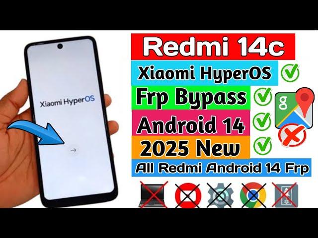 Redmi 14C Frp Bypass Android 14 | Redmi 14c Google account Bypass | Redmi 14c frp bypass | no PC