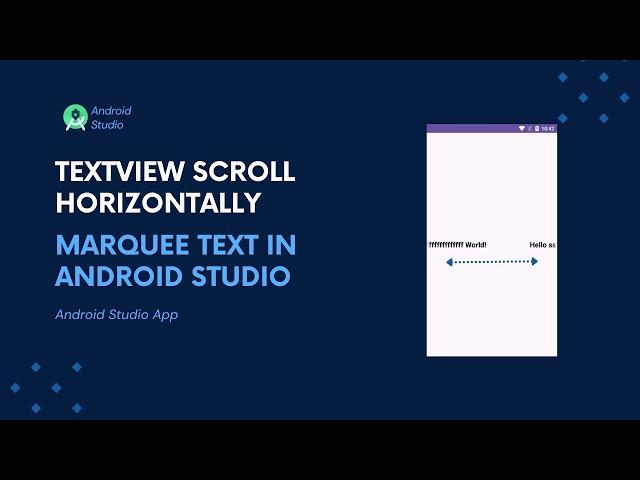 textview scroll horizontally in android studio java || Create Marquee Text in Android Studio ||