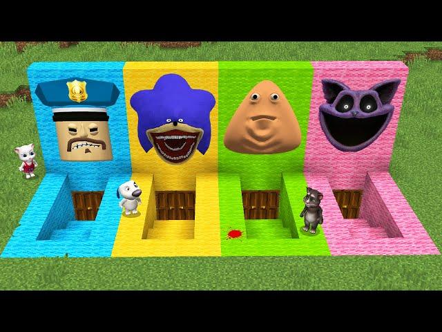 SURVIVAL IN BASEMENT BARRY, SHIN SONIC, BOU'S , CATNAP in Minecraft - Gameplay - Coffin Meme