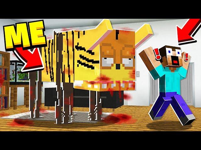 SCARY GOREFIELD PRANK IN MINECRAFT! (SCP-3166) - MCPE Trolling Video