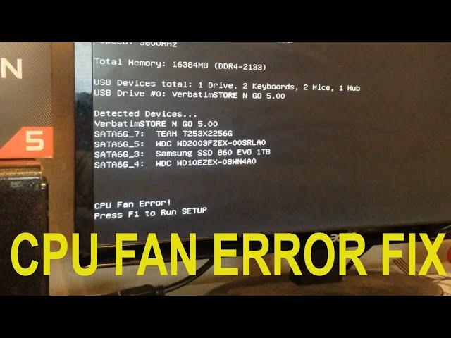 Cpu Fan Error Fix