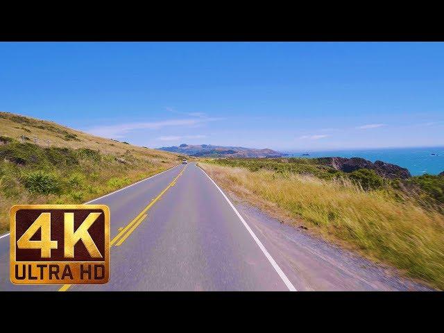 4K Scenic Drive - 4 HRS Relaxation Video with Music - King Ridge Road, California