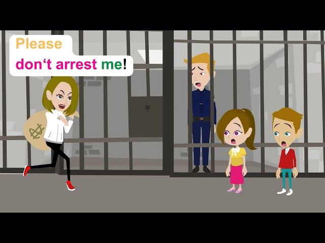 Ella helps Mr John who is arrested - Funny English Animated Story - Ella English