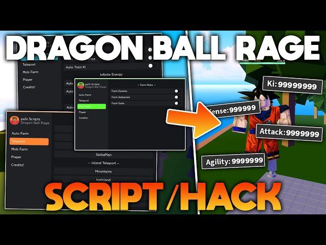 ROBLOX Dragon Ball Rage Script / Hack GUI | Auto Farm, Max Stats, Kill All & More *PASTEBIN 2023*