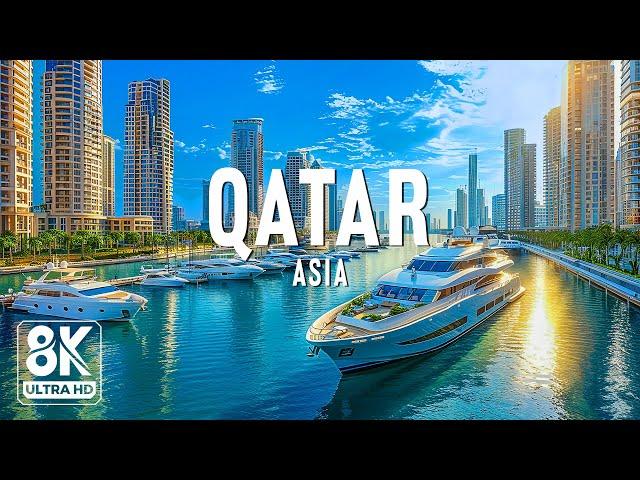 Qatar 8K UHD - Flying Over The Jewel Of The Arabian Peninsula With Relaxing Music