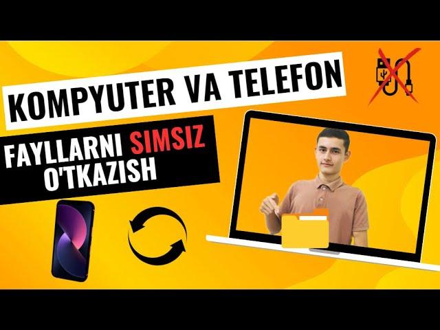 Fayllarni mobil telefondan kompyuterga ma'lumot kabelisiz(USBsiz) qanday o'tkazish mumkin!!!