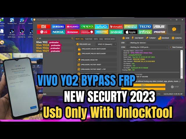 Vivo Y02 Bypass FRP | Unlock Google Account New SEC 2023 Usb Only With UnlockTool