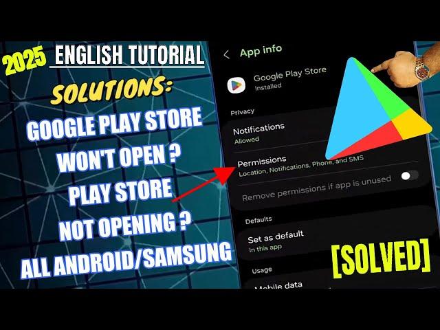 How To Fix Google Play Store When It Won't Open Samsung/Android || Play Store Not Opening 2025