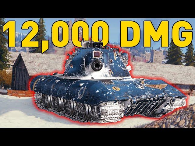 E 100 crushes 12,000 DMG in World of Tanks!