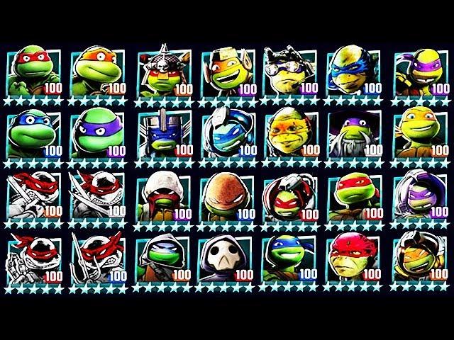 ALL PLATINUM MAX LEVEL 100 TURTLES (TMNT LEGENDS)