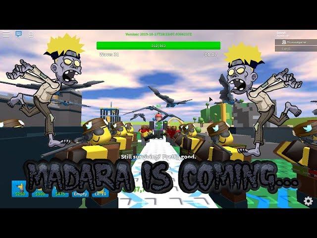 NARUTO RUNNING ZOMBIES!!!! | Roblox Tower Defense