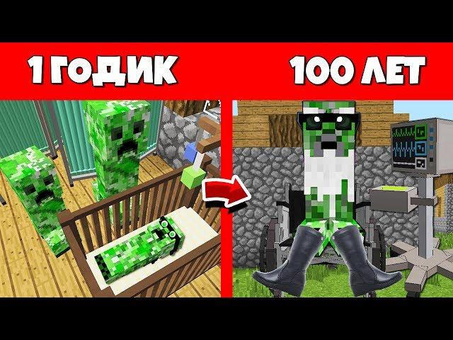 КАК КРИПЕР ПРОЖИЛ ЖИЗНЬ В МАЙНКРАФТ / ЭВОЛЮЦИЯ МОБОВ MINECRAFT / ЖИЗНЬ МОБОВ В МАЙНЕ ЖИЗНЕННЫЙ ЦИКЛ