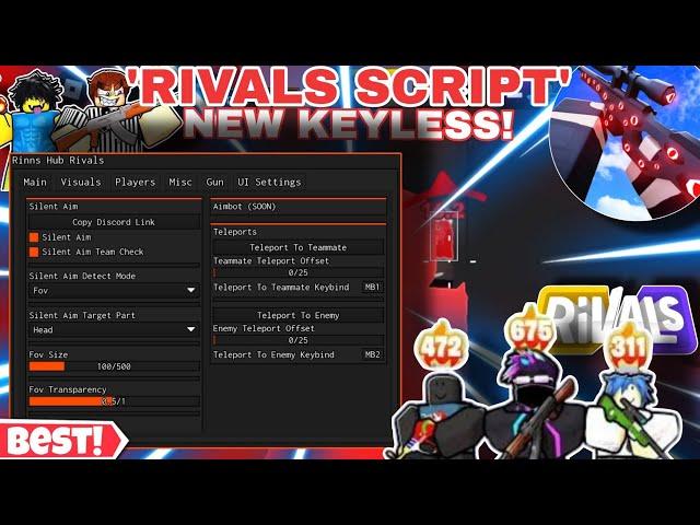 ️Rivals Script Latest Aimbot(Silent Aim),Esps,Gun+More Other KEYLESS(PC,Mobile)