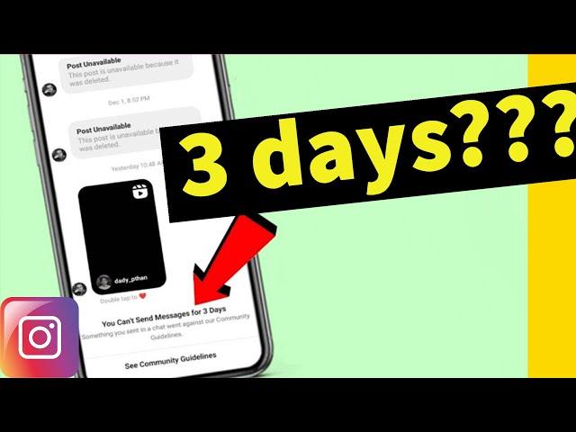 “You can’t send messages for 3 days” Instagram Messenger Solution