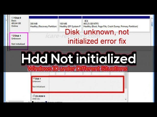 HDD unknown Not initialized in Windows 10 under Different Situations | MBR Rebuild Problem | aomei