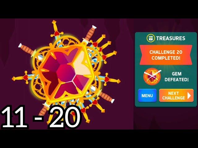 Knife Hit Treasure Challenge 11 to 20 Bosses (Gem Boss) || Knife Hit ||