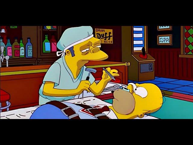 Simpsons! Ned smacks Homer's nostrils