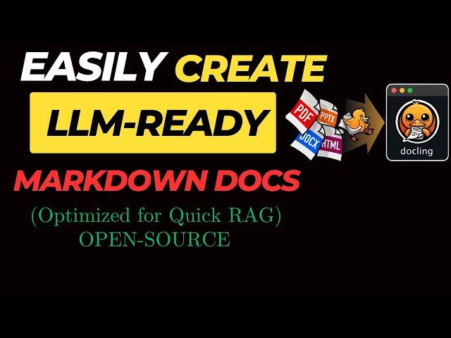Docling - Get Your Docs (PDF, DOCX, PPTX, Images, HTML) Ready for RAG & LLMs|Fully Open-Source #ai