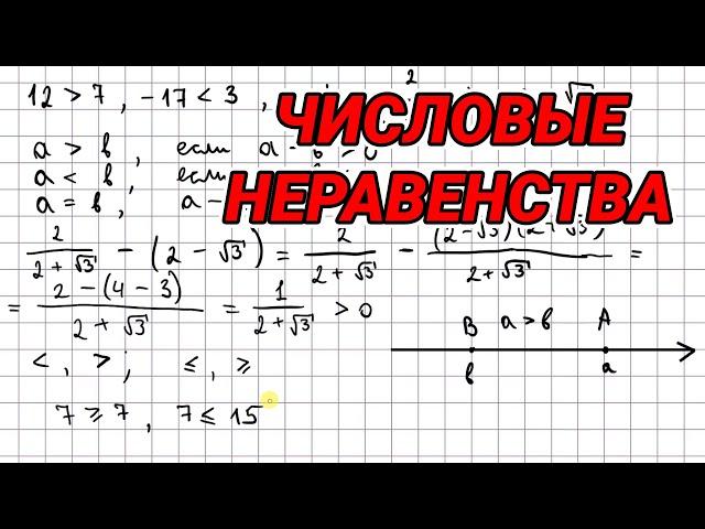 Числовые неравенства - алгебра 9 класс