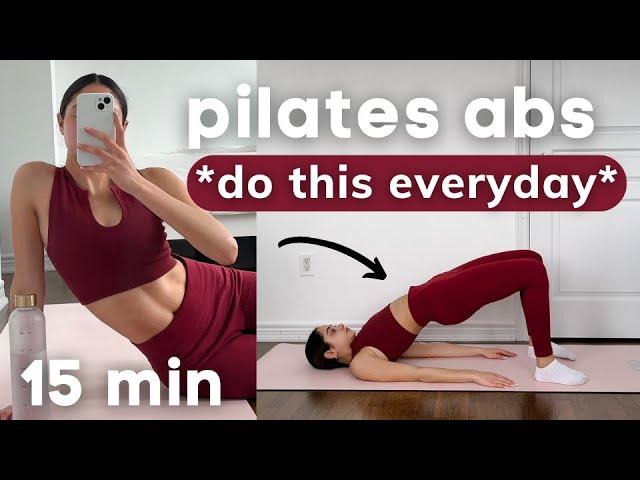 15 MIN hourglass pilates abs workout for a small waist & flat stomach│no equipment