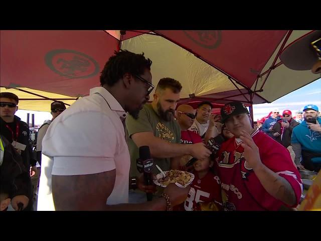 Jason Kelce & Patrick Willis tailgate with 49ers fans | Monday Night Countdown