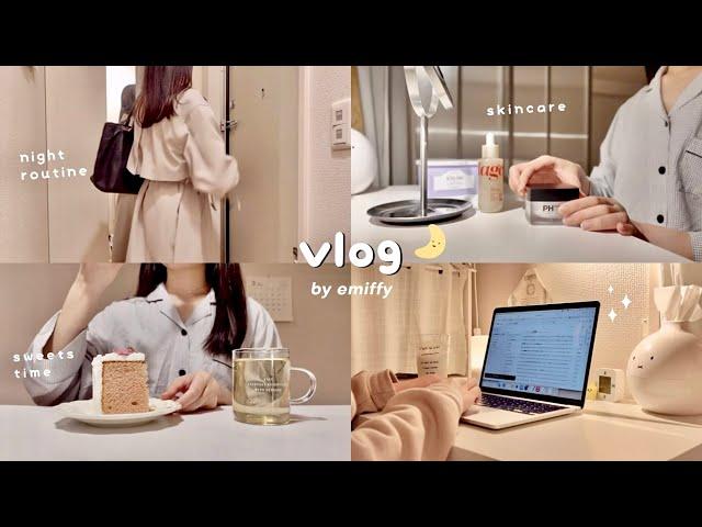 my night routine｜ cozy & productive after work 6pm - 1am, lots of rewards