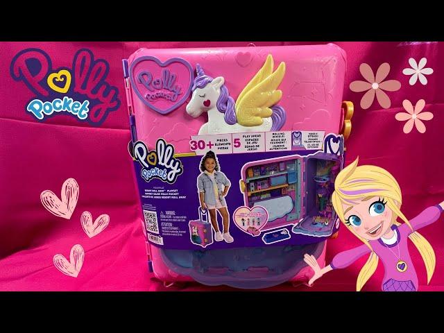 Polly Pocket Pollyville Resort Roll Away Suitcase Playset Unboxing & Playthrough