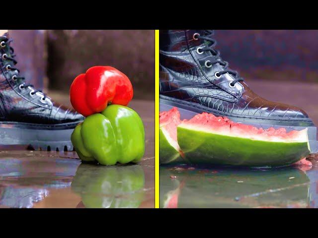 Crushing Crunchy Things with BIG Boots - Red Balloon Media