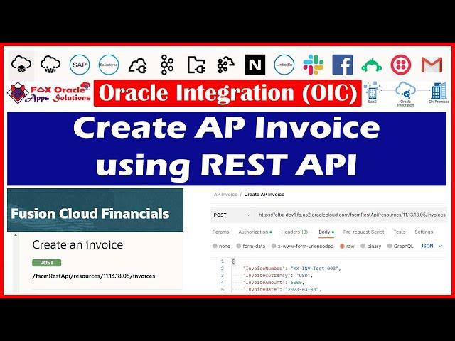 Create AP Invoice using REST API | How to create invoice using API in oracle fusion | OIC tutorial