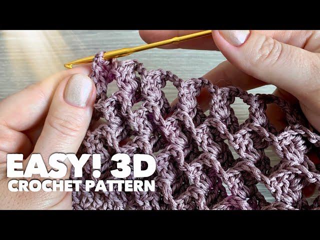 Вяжем УЗОР 3D КРЮЧКОМ / простой и красивый / EASY 3D CROCHET PATTERN