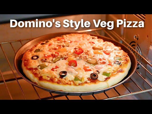 डोमिनोज़ जैसा वेज पिज़्ज़ा कैसे बनाते है | Dominos Style Veg Pizza | Veg Pizza Recipe | Kabitaskitchen