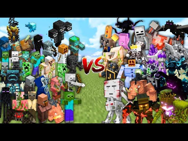 ALL MOBS vs OP BOSSES in Minecraft Mob Battle