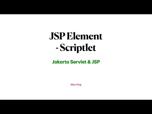 JSP Element - Scriptlet