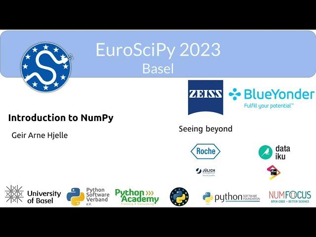 EuroSciPy 2023 - Introduction to NumPy