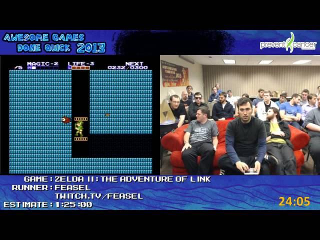 Zelda II: The Adventure of Link Speed Run in 1:12:05 by feasel *Live at AGDQ 2013* [NES]