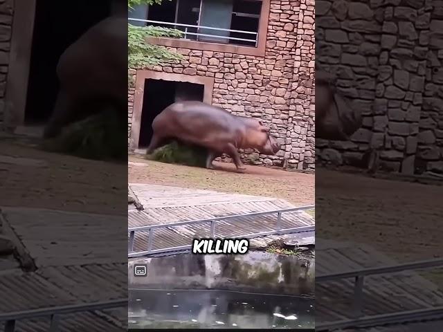 Hippo Attacks Man!  #facts #wildlife #hippo