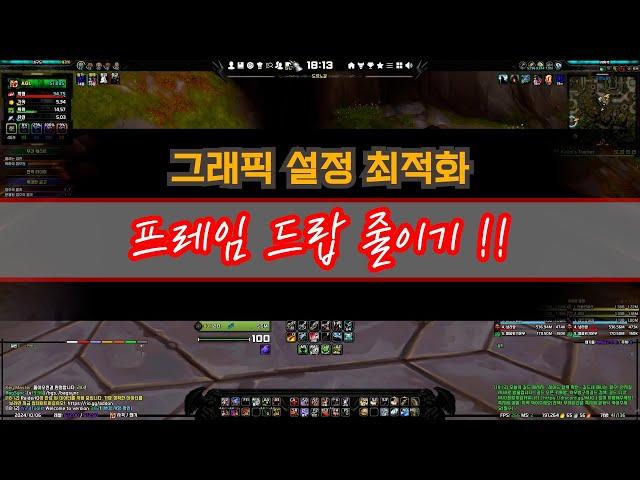 [ 월드 오브 워크래프트  ] 그래픽 설정 !! 프레임 드랍 줄이기