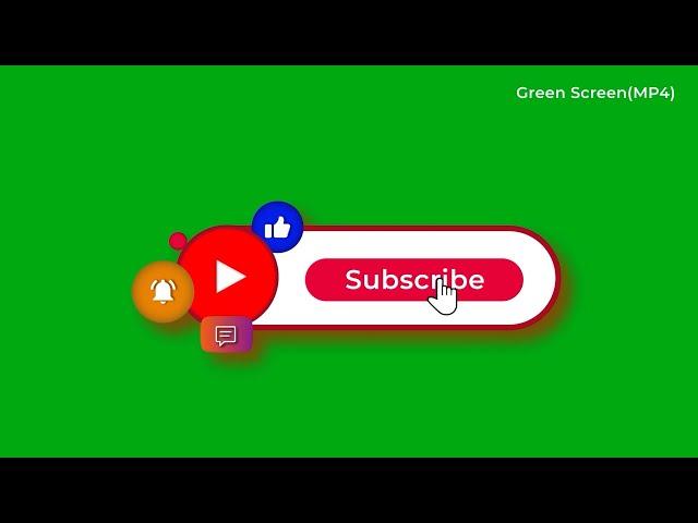 YouTube Subscribe Button with Bell Notification, Comment and Like  | MOV File and Green Screen