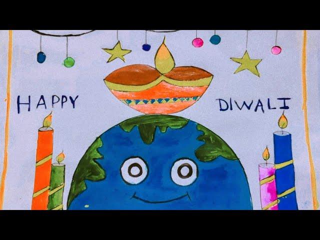 5 minutes easy diwali drawing | Learn step by step