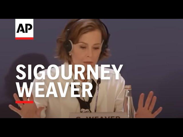 Sigourney Weaver gets emotional talking about Kamala Harris