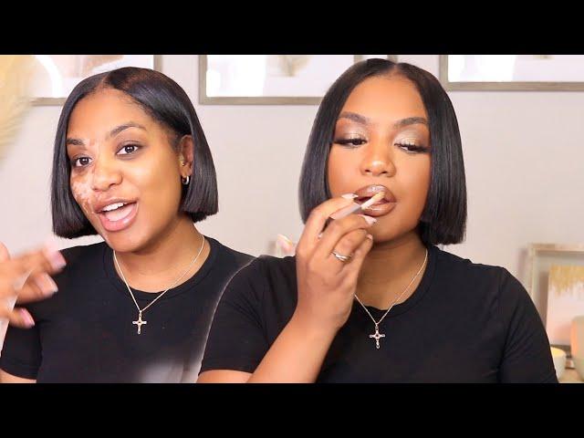 MY FULL COVERAGE MAKEUP ROUTINE! VITILIGO UPDATE, TAPE-INS WORTH THE HYPE?!GIRL TALK GRWM!