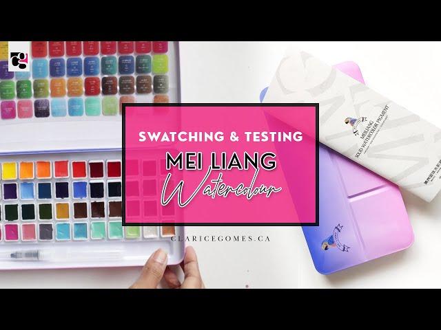 Swatching my New Mei Liang Set of 48 Watercolour Set