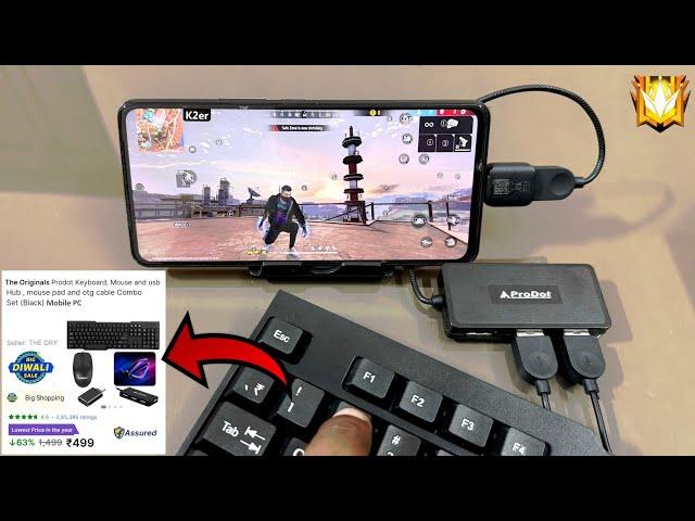 ₹500 keyboard mouse usb hub otg combo flipkart | Setup keymapping ⌨️  for mobile gaming free fire