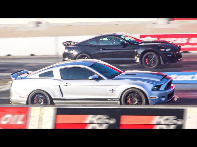 2020 SHELBY GT500 DRAG RACES 2014 GT500 SUPER SNAKE! 1/4 MILE PASSES