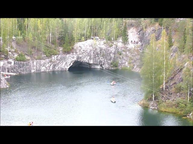 Карелия, Горный парк Рускеала – мрамор и вода.(Ruskeala marble mining park Karelia, Russia)