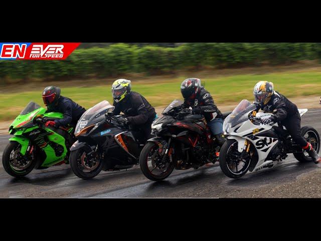 Kawasaki ZH2  Suzuki HAYABUSA  Ninja ZX10R  Suzuki GSX-R1000  DRAG RACING Track Times 2023