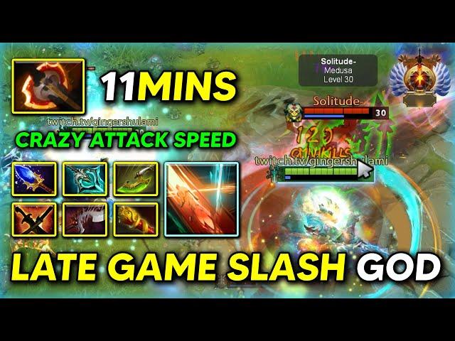 LATE GAME SLASH GOD CARRY Juggernaut 11Mins BF Crazy Attack Speed Build | 7.37d DOTA 2