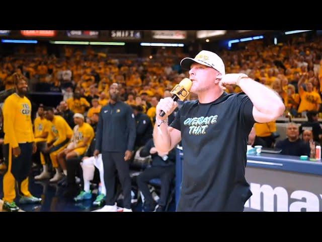Pat McAfee had Pacers bench laughing after trash talking Knicks celeb fans 