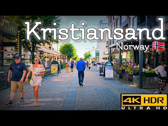 Walk with Me in Kristiansand in Norway | City Center | 4K HDR | July 2024